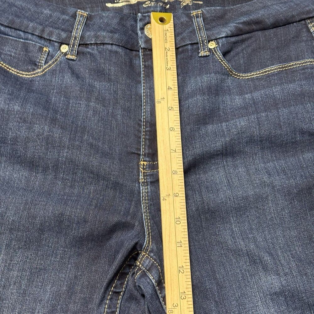 Seven7 Womens 16 High Rise Skinny Jeans Blue Dark Wash Stretch Tummyless EUC - Picture 13 of 14